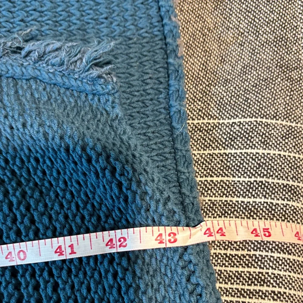 Free People Woodstock Cardigan Blue Open Knit Long Boho Slouchy Cozy Sweater - Picture 12 of 14